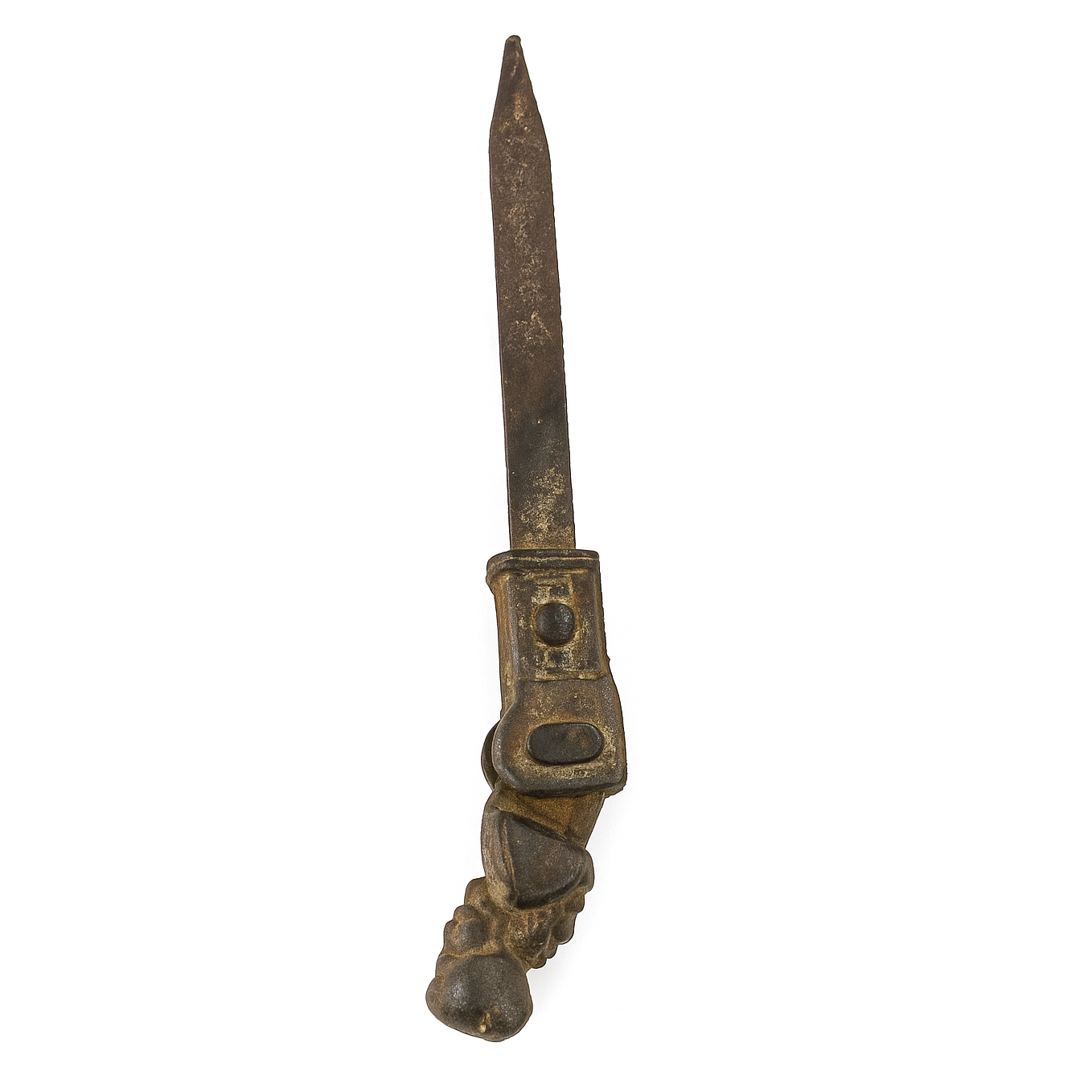Decorative dagger with a unique handle on a white background
